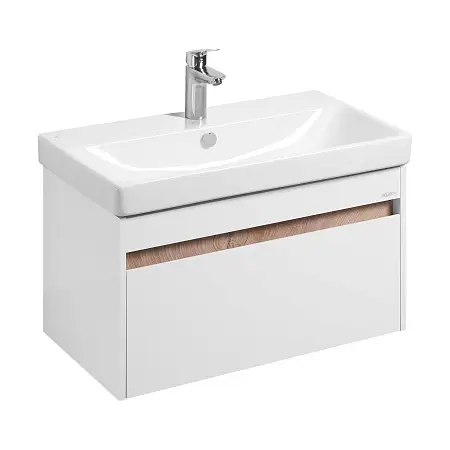 Тумба под раковину Акватон Марти 80 см, подвесная, цвет белый (1A283201MY010)