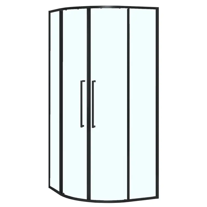 Душевое ограждение Azario Шанхай 1000х1000х1950 четверть круга, прозрачное стекло 6 мм, профиль черный матовый (AZ-S43-100-MB-CL)