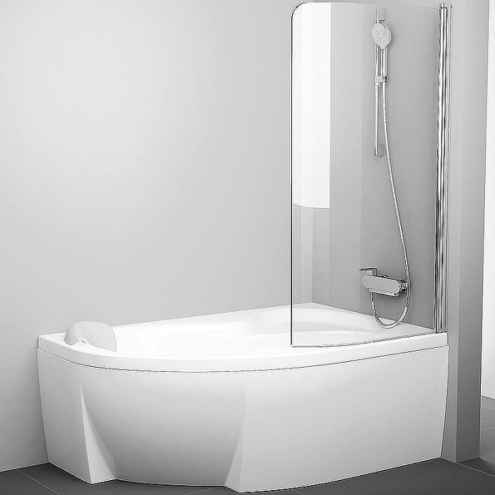 Шторка на ванну Ravak Chrome CVSK1 Rosa 140/150 R профиль Хром стекло Transparent (7QRM0C00Y1)