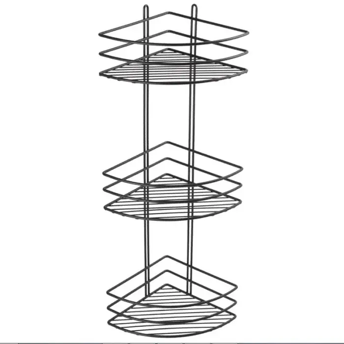 Полка корзина Fixsen угловая, трехэтажная, черная (FX-710B-3)