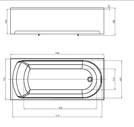 ADELINA Ванна акриловая прямоугольная 150х75 см СХЕМА ADELINA Ванна акриловая прямоугольная 150х75 см СХЕМА