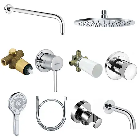 Комплект для душа KLUDI BOZZ 10 в 1 верхний душ 250 мм, хром (386340576)