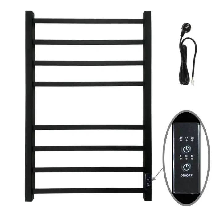 Полотенцесушитель электрический Маргроид Вид 81/10 80х50 профильный, лесенка, черный матовый (М00060731)