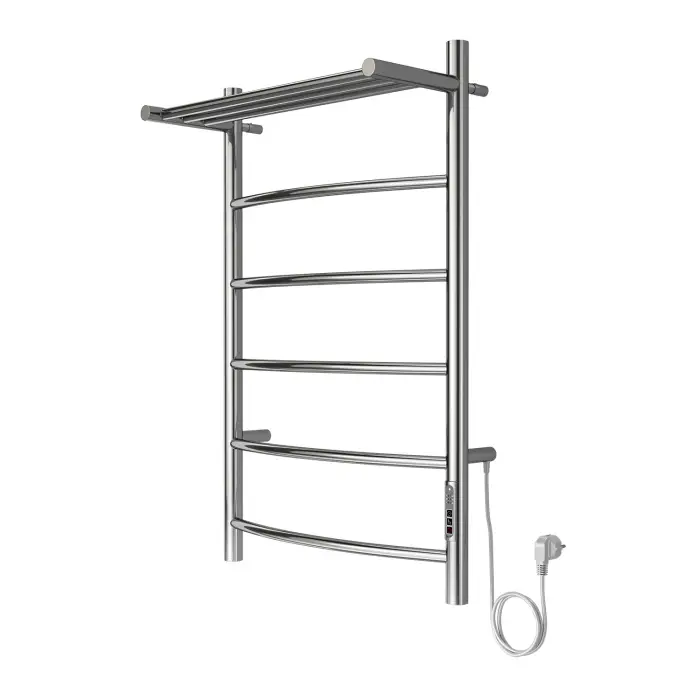 Полотенцесушитель электрический AZARIO VERONA 500/800 5 секций, с полкой, диммер справа, хром (AZ04858P)