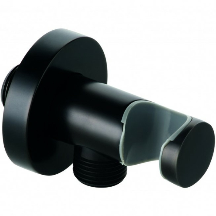 Шланговое подключение Kludi A-Qa с держателем для ручного дужа, черный матовый (6054739-00) 