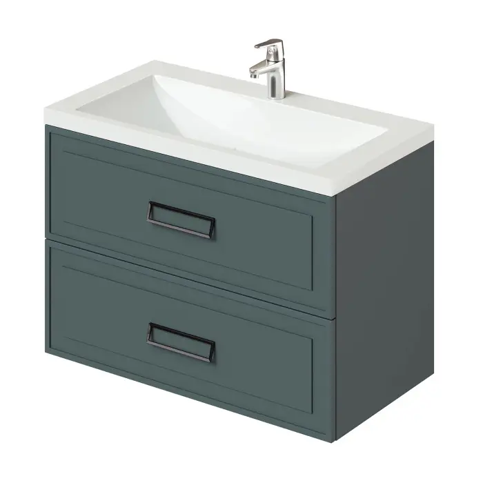 Комплект тумба Итана Pino 90 (903х482х640) подвесная, с раковиной Alisa 90 Веллюто, Авокадо (CS00090016)