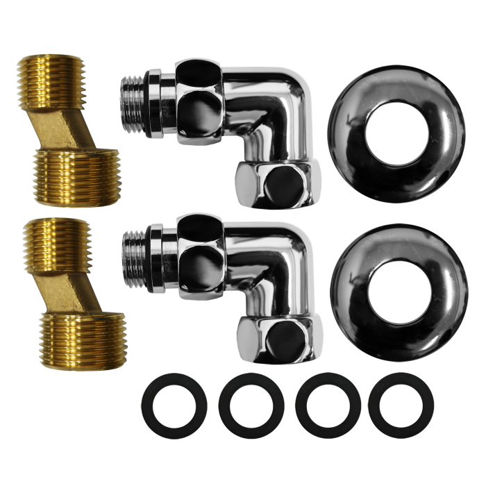 Угловое соединение для полотенцесушителей Azario уголок со сгоном 3/4"х1/2", хром (4670078531650) Угловое соединение для полотенцесушителей Azario уголок со сгоном 3/4"х1/2", хром (4670078531650)