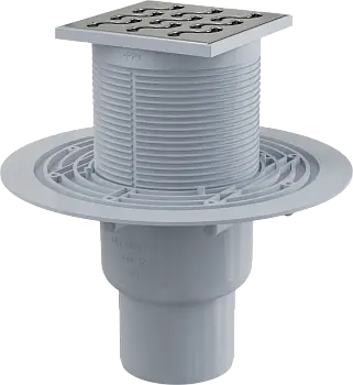 Душевой трап Alcadrain 105х105/50/75 решетка латунь-хром (APV202) Душевой трап Alcadrain 105х105/50/75 решетка латунь-хром (APV202)