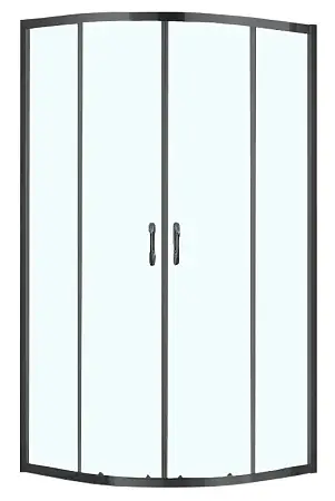 Душевое ограждение Azario MILTON 1000х1000х2000, полукруглое, прозрачное стекло 6 мм, покрытие EASY CLEAN, цвет профиля черный (AZ-ND2142 1000 Black)