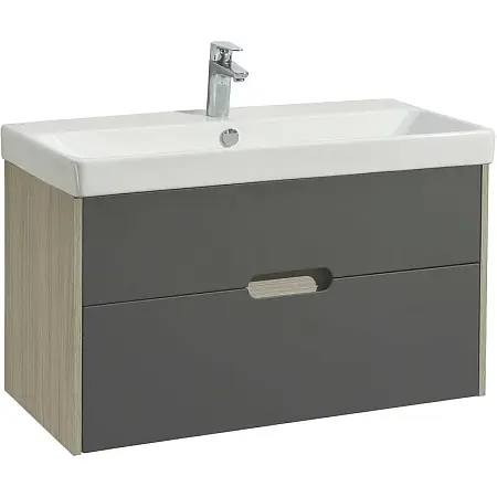 Тумба под раковину AQUATON Оливия 90 подвесная Грей/Дуб Ойстер (1A254401OLUG0)