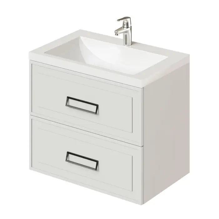 Комплект тумба Итана Pino 75 (744х474х640) подвесная, с раковиной Alisa 75, керамик (CS00090017)