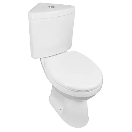 Унитаз - компакт угловой Creo Ceramique PROJECT 380х740х755, микролифт, белый 