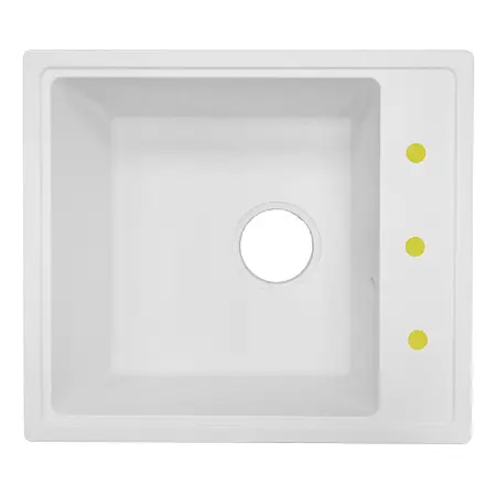 Кухонная мойка AZARIO Milas 480х420х197 кварцевая, прямоугольная, сифон в комплекте, цвет Белый (CS00097665)
