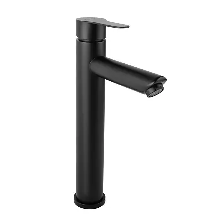 Смеситель для раковины-чаши Fixsen NORDIC высокий излив, однорычажный, керамический картридж, черный (FX-8809B)