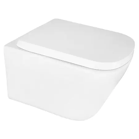 Унитаз подвесной Azario Vesper 360х510х365 безободковый, слив "Скрытое Торнадо", с быстросъемным сиденьем микролифт (AZ-1373WH)