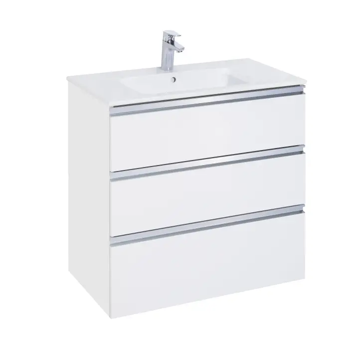 Тумба под раковину Roca THE GAP 800 мм, подвесная, 3 ящика, белый глянец (A857406806)