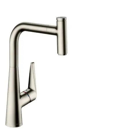 Смеситель для кухни Hansgrohe Talis Select, однорычажный, с выдвижным изливом, сталь (72821800)