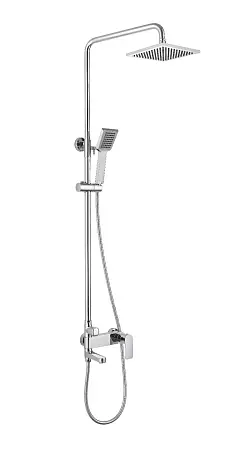 Душевая колонна Bravat REAL со смесителем для ванны, поворотный излив, хром (F6333367CP-A-RUS)