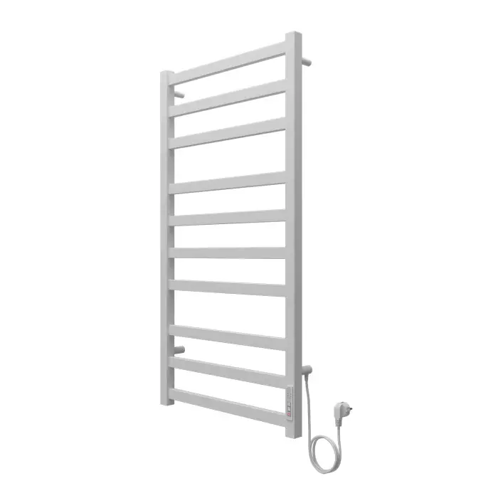 Полотенцесушитель электрический AZARIO PALERMO 500/1000 квадрат, 10 секций, диммер справа, белый (AZ83850W)