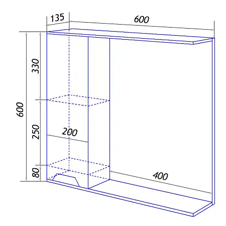 Зеркало Florena 60 лев схема