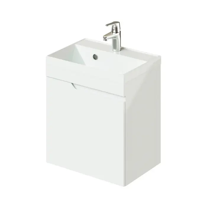 Комплект тумба Итана Sky 50 493х343х570 подвесная, с раковиной Clarissa 50, белый глянец (CS00091823)
