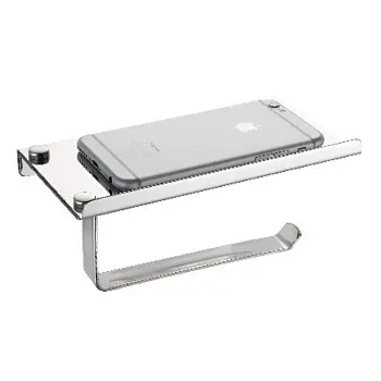 Держатель туалетной бумаги Fixsen Hotel с полкой для телефона, хром (FX-31011)